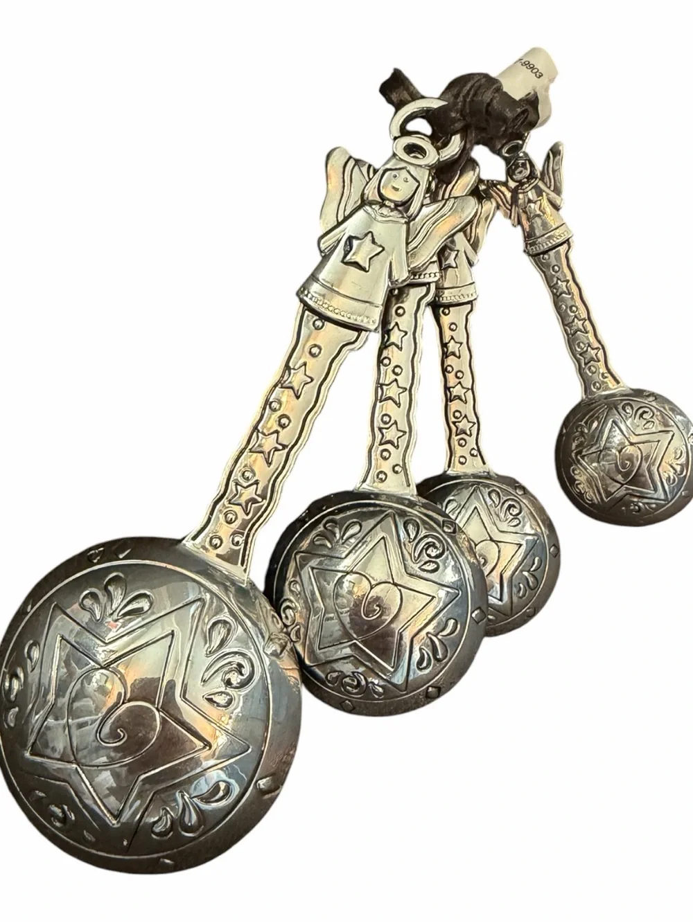 GANZ Silver Heart Measuring Spoon Angels Set